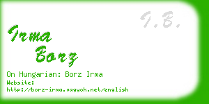 irma borz business card